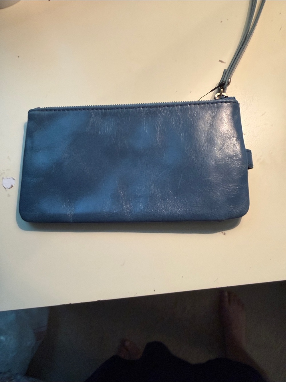 HOBO Blue Leather Wristlet Clutch - Picture 3 of 6